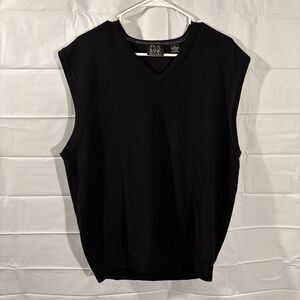 Jos A Bank Signature Collection Merino Wool Vest Men’s XL V-neck Black